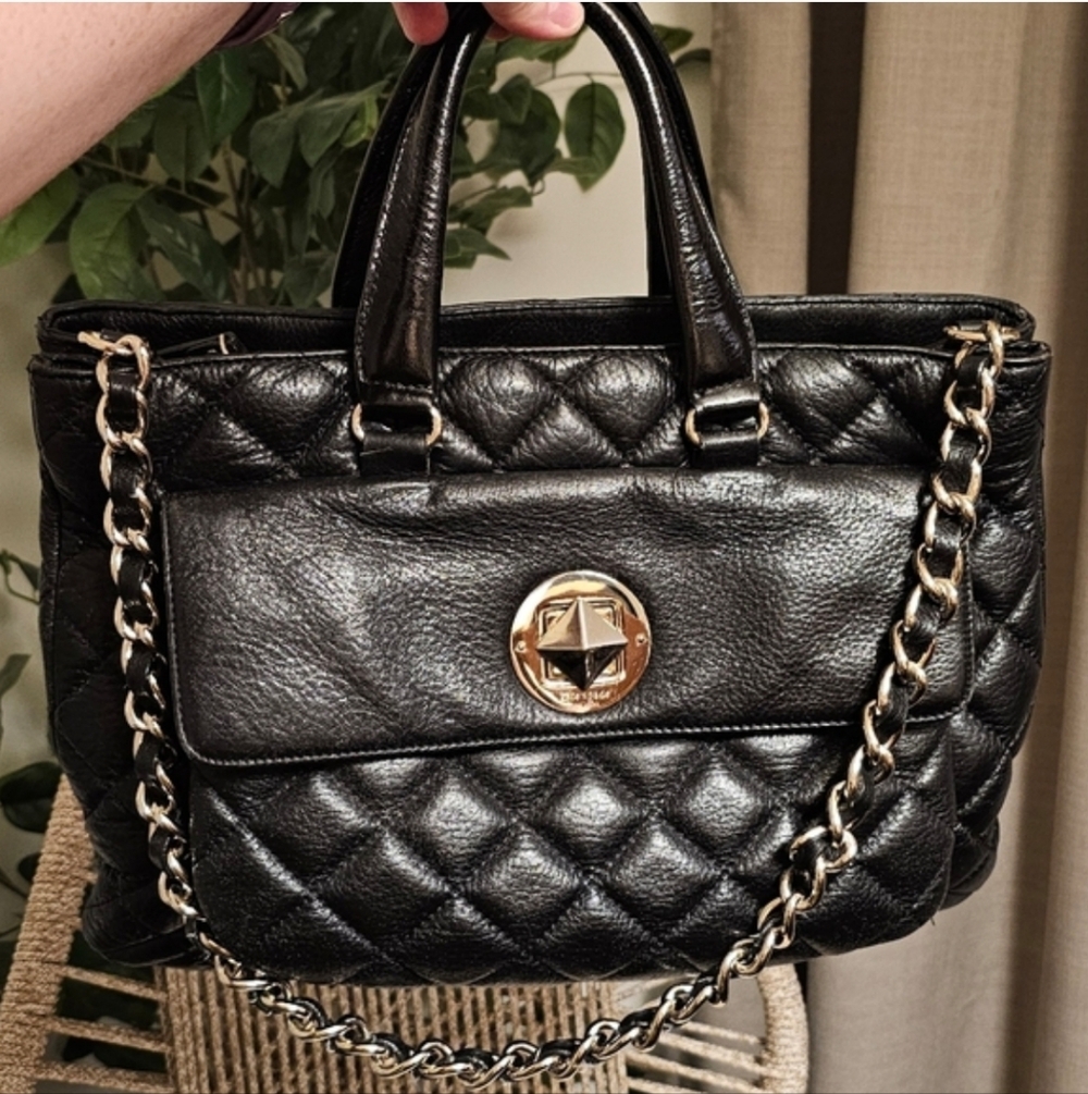 Kate Spade Black Quilted Shoulder Bag EUC
